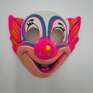 Ben Cooper Clown Mask Vintage Vacuform Handpainted Bozo Mask
